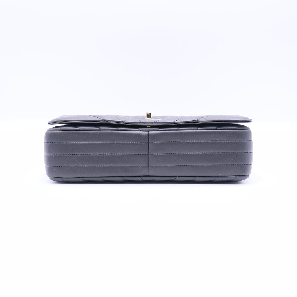 Statement Flap Bag Chevron Calfskin Medium Twins LDJ3699