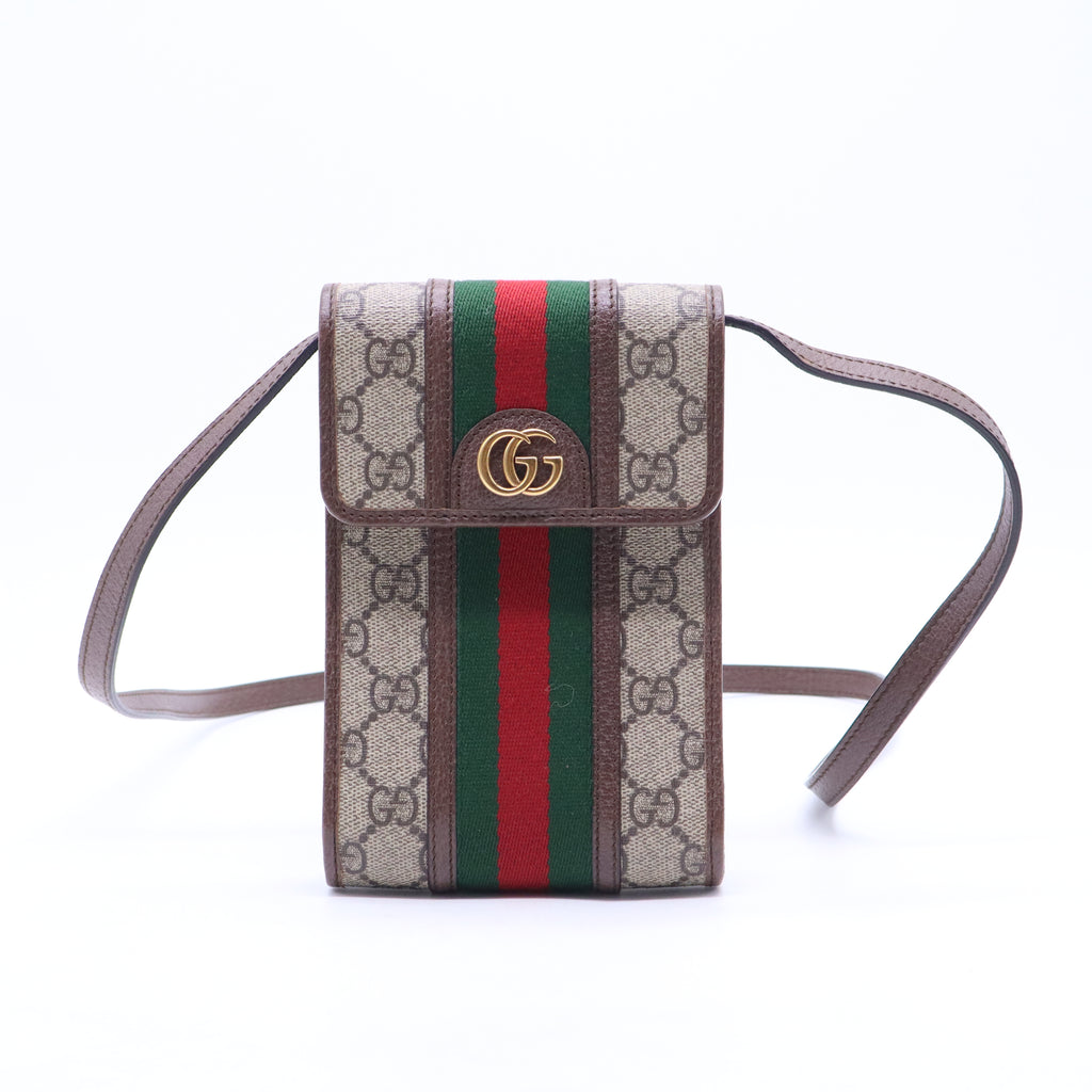GG Supreme Monogram Web Mini Ophidia Crossbody Bag Beige New Acero B21141