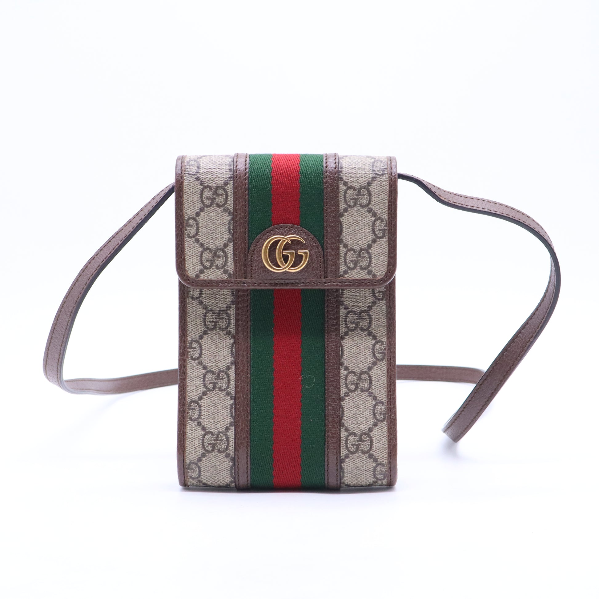 GG Supreme Monogram Web Mini Ophidia Crossbody Bag Beige New Acero B21141