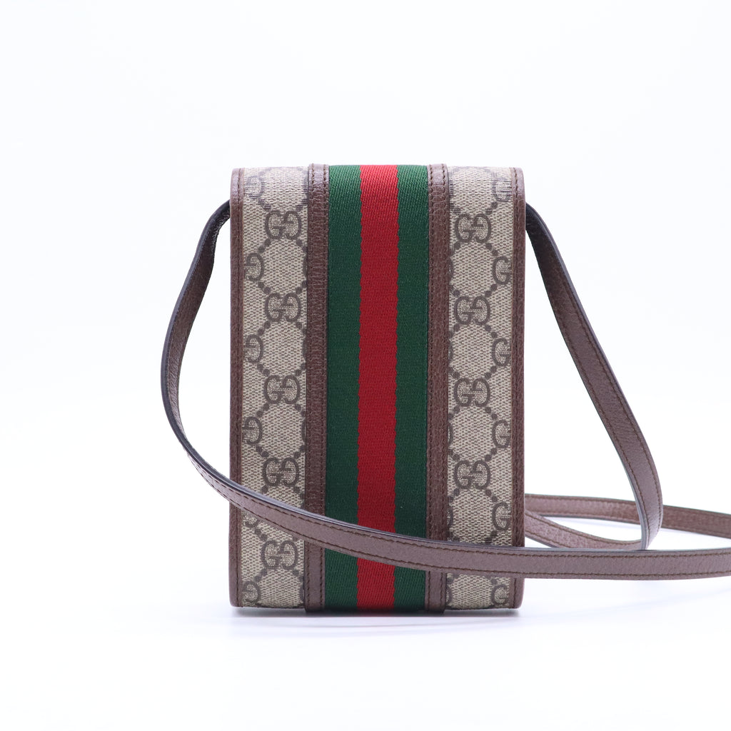 GG Supreme Monogram Web Mini Ophidia Crossbody Bag Beige New Acero B21141