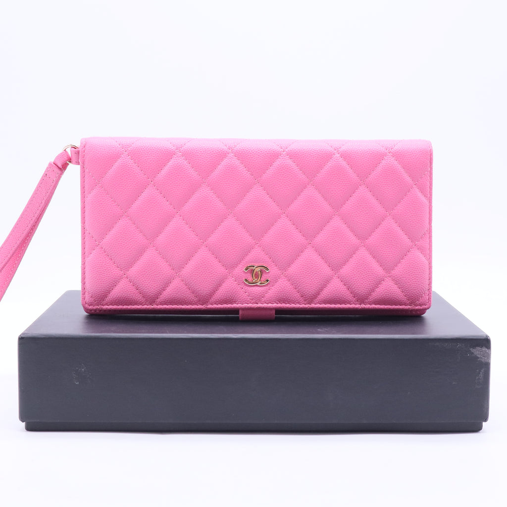 Pink L-Yen Wallet Quilted Caviar