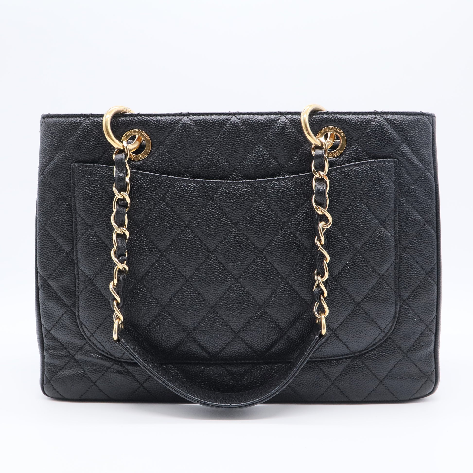 Grand Shopping Tote Quilted Caviar