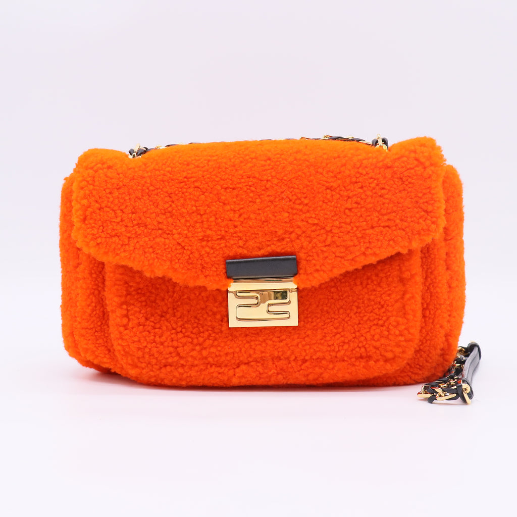Fendi Be Baguette Shearling Shoulder Bag twins B23695