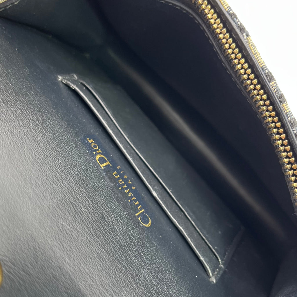 Oblique Saddle Chain Long Wallet Blue twins