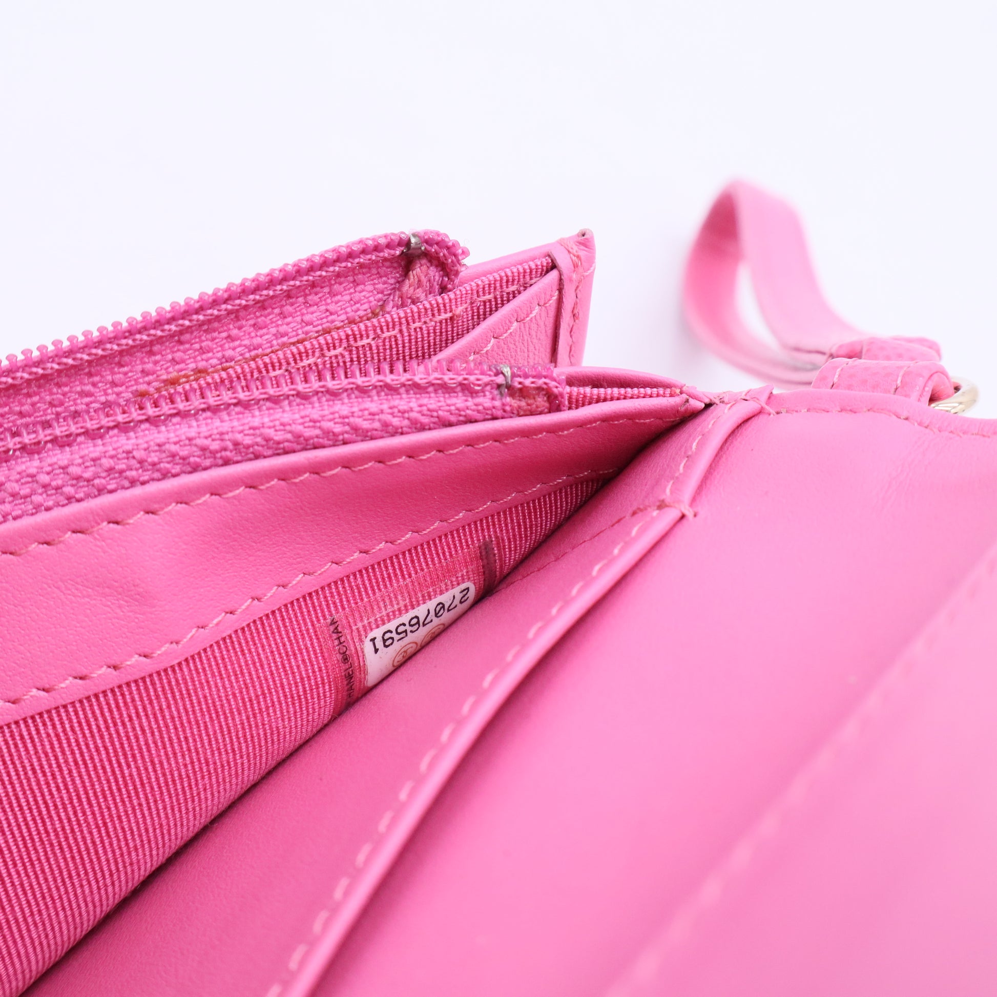 Pink L-Yen Wallet Quilted Caviar