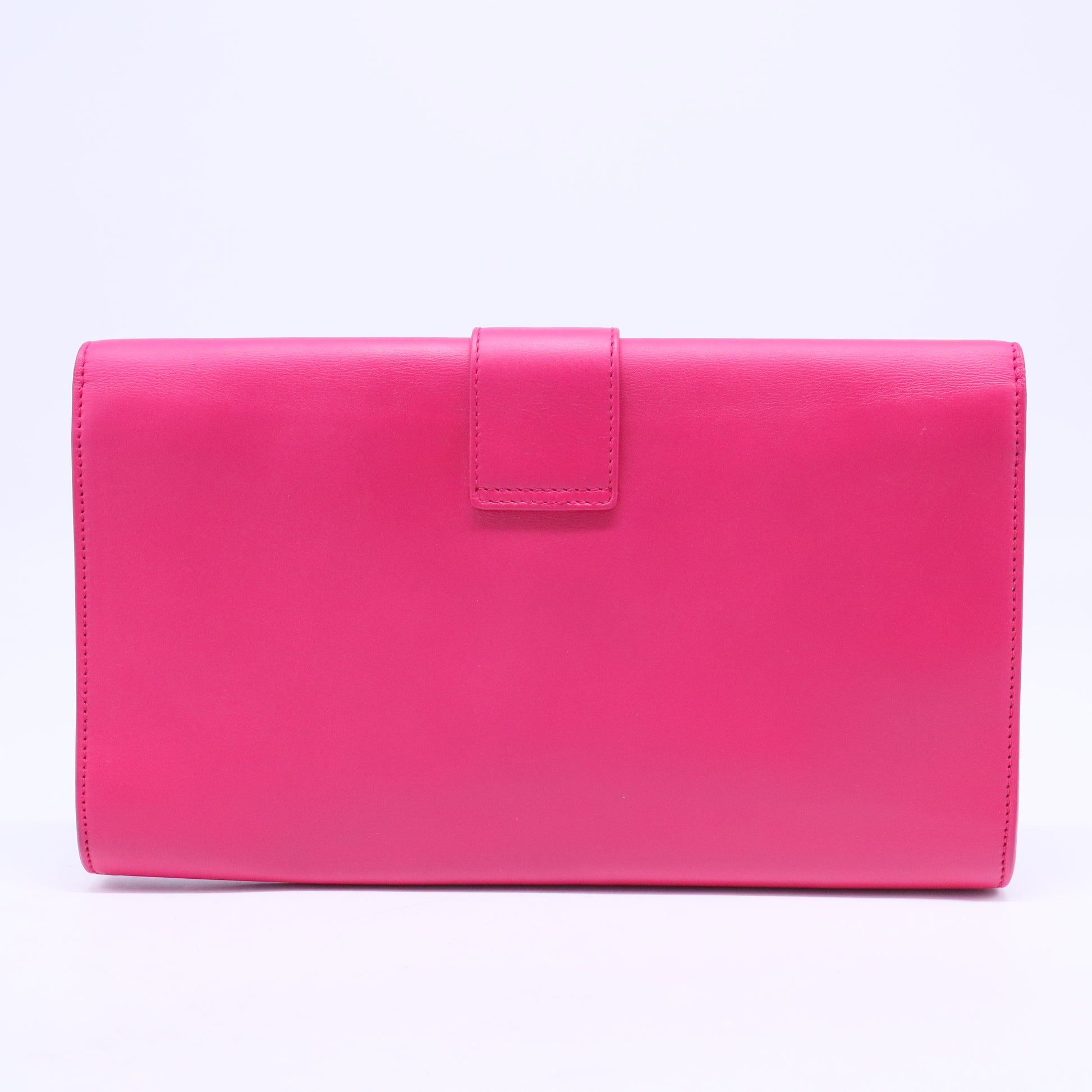 Pink Smooth Calfskin Leather Ligne Y Clutch Bag W20420