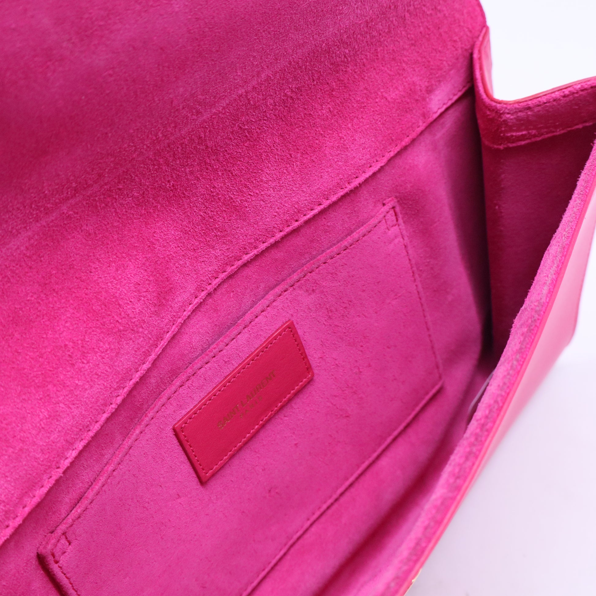 Pink Smooth Calfskin Leather Ligne Y Clutch Bag W20420