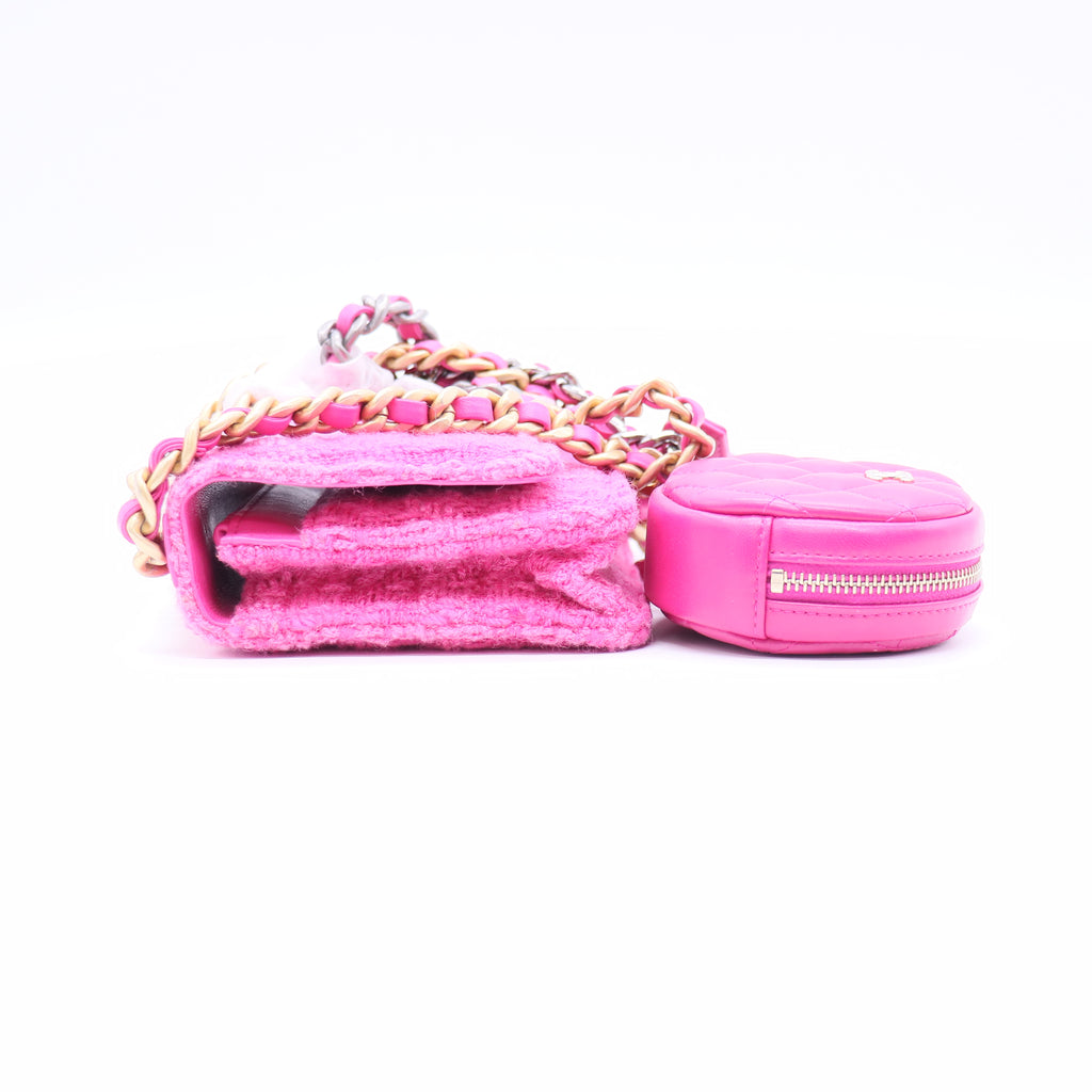 Chanel 19 Wallet On Chain with Coin Purse Pink Twins LDJ3721
