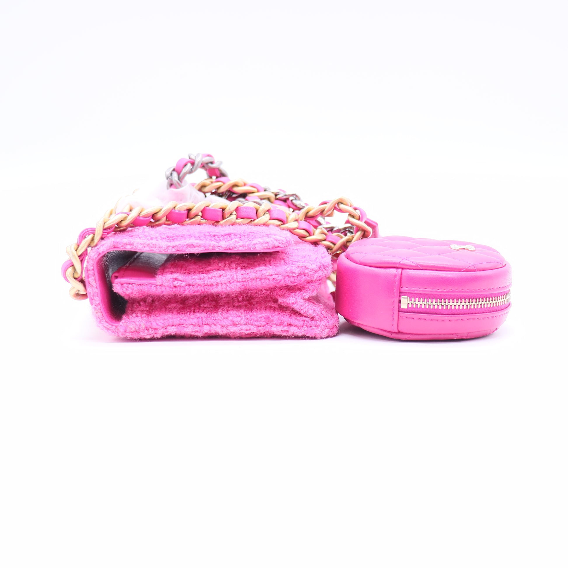 Chanel 19 Wallet On Chain with Coin Purse Pink Twins LDJ3721