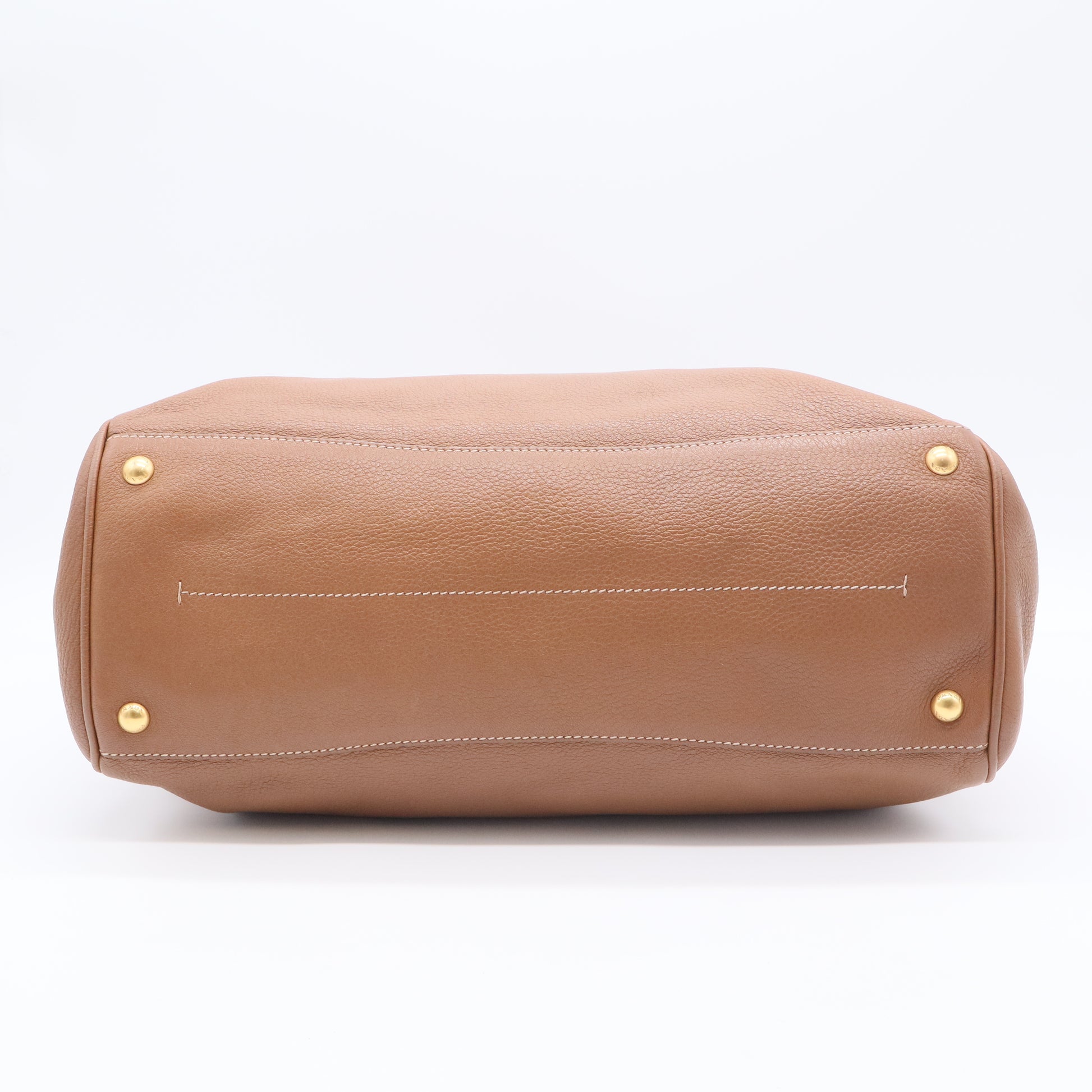 Prada Large Beige Calfskin Vitello Daino Tote Bag