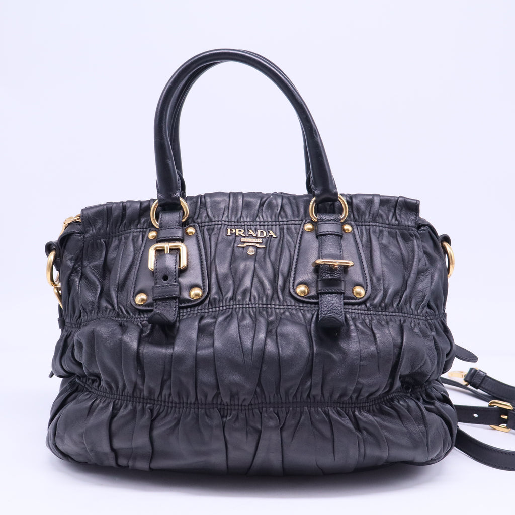 Nappa Gaufre Dome Satchel Caffe B20358
