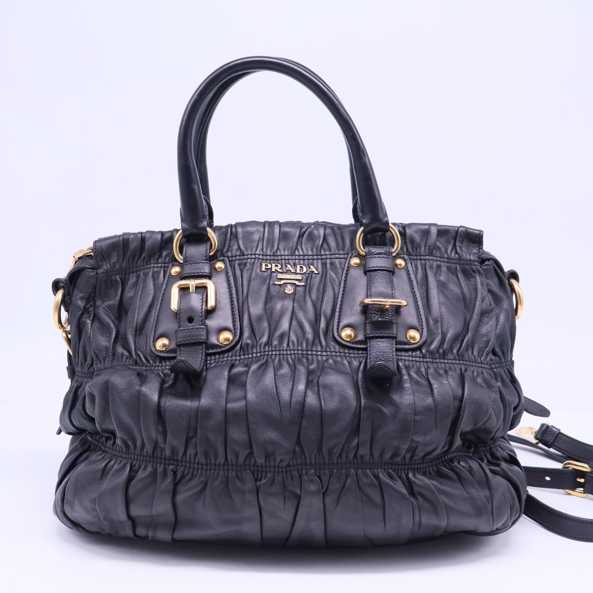 Nappa Gaufre Dome Satchel Caffe B20358