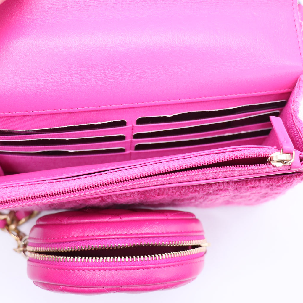 Chanel 19 Wallet On Chain with Coin Purse Pink Twins LDJ3721
