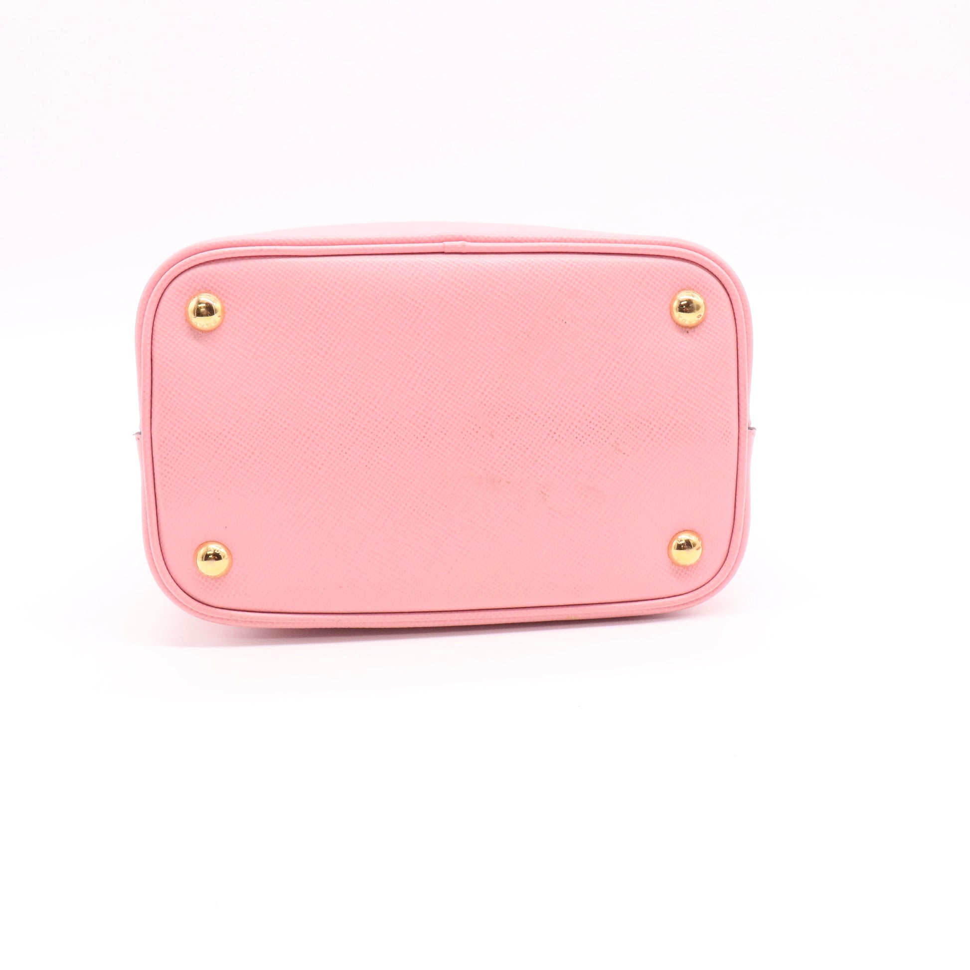 Pink Saffiano Leather Panier Medium Bucket Bag Twins