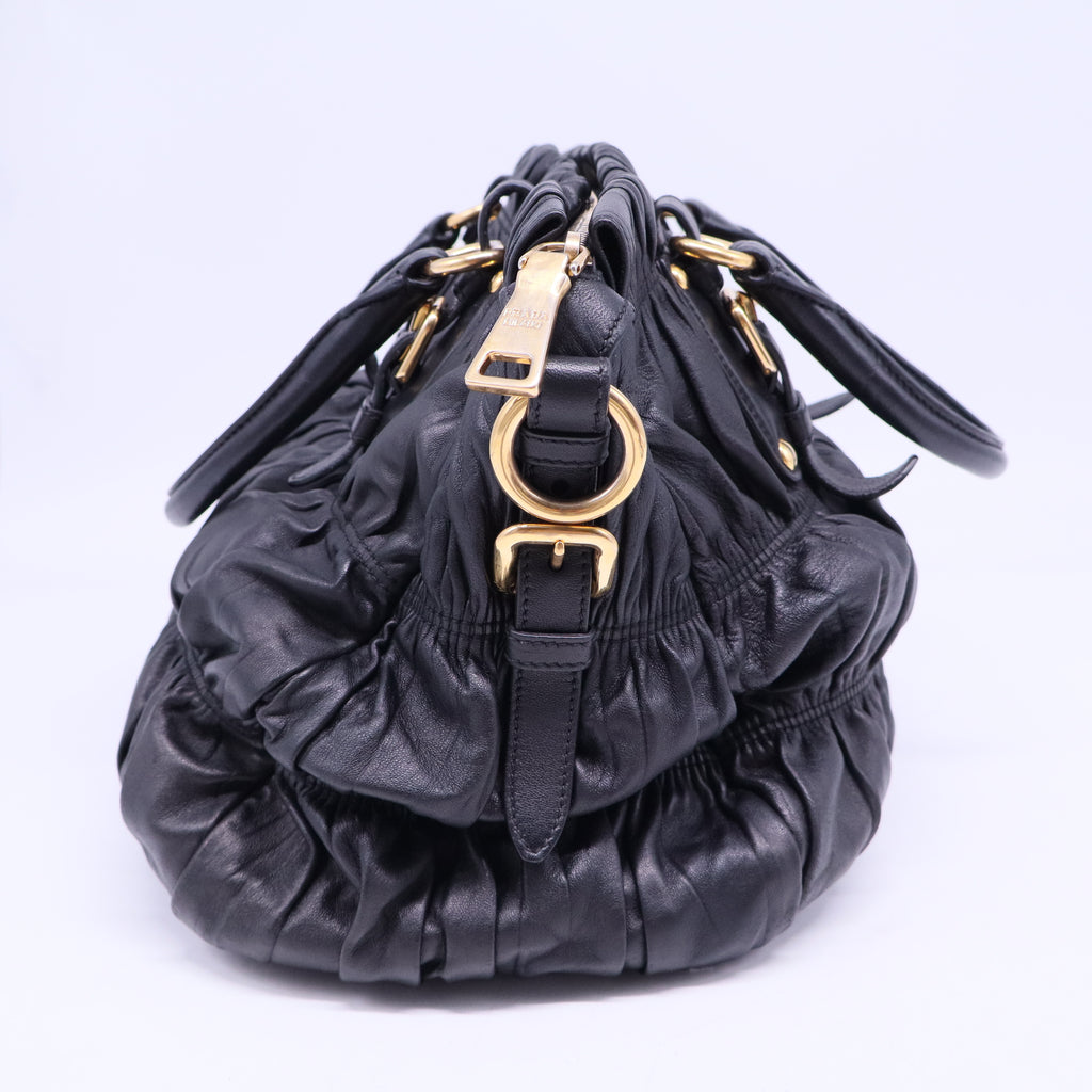 Nappa Gaufre Dome Satchel Caffe B20358