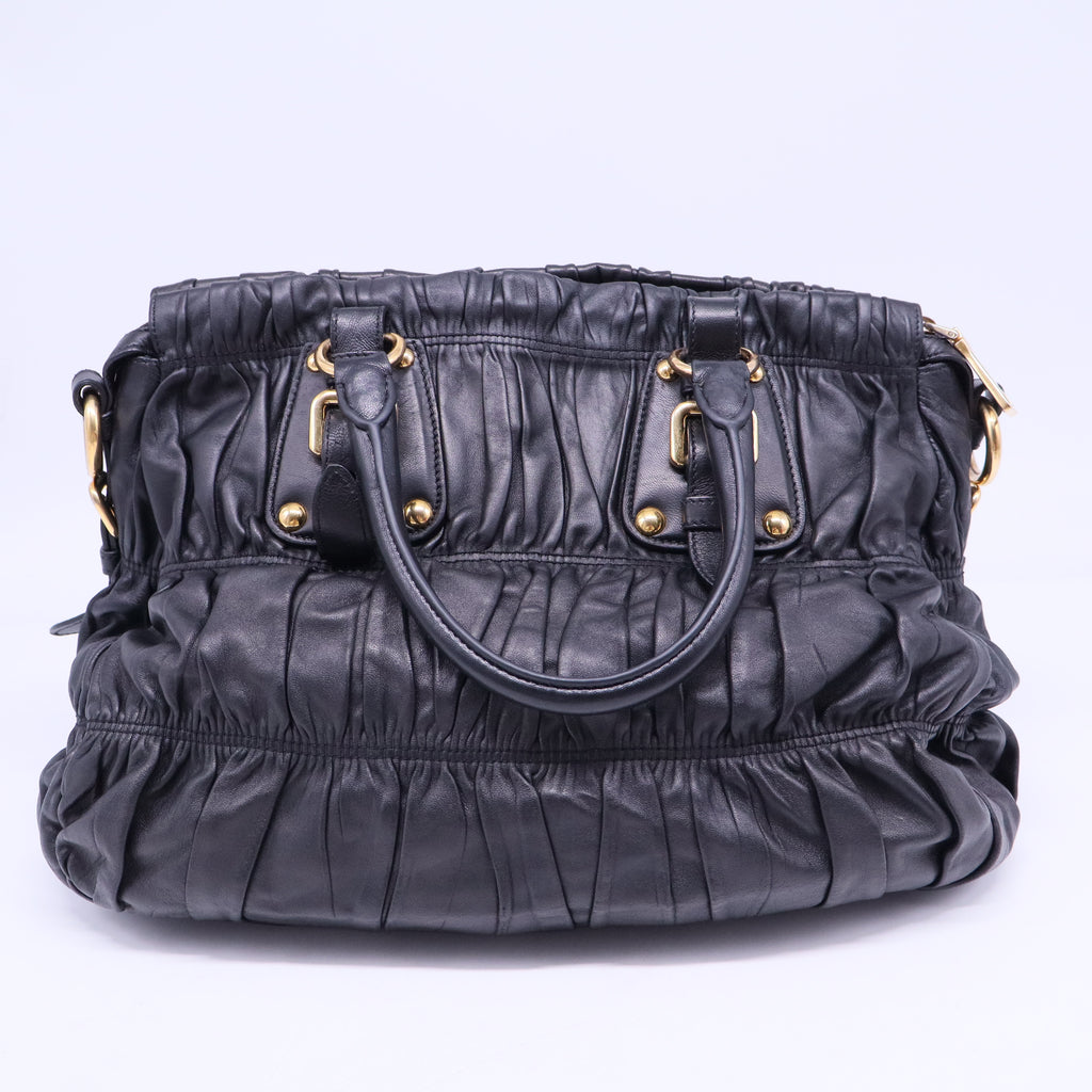 Nappa Gaufre Dome Satchel Caffe B20358