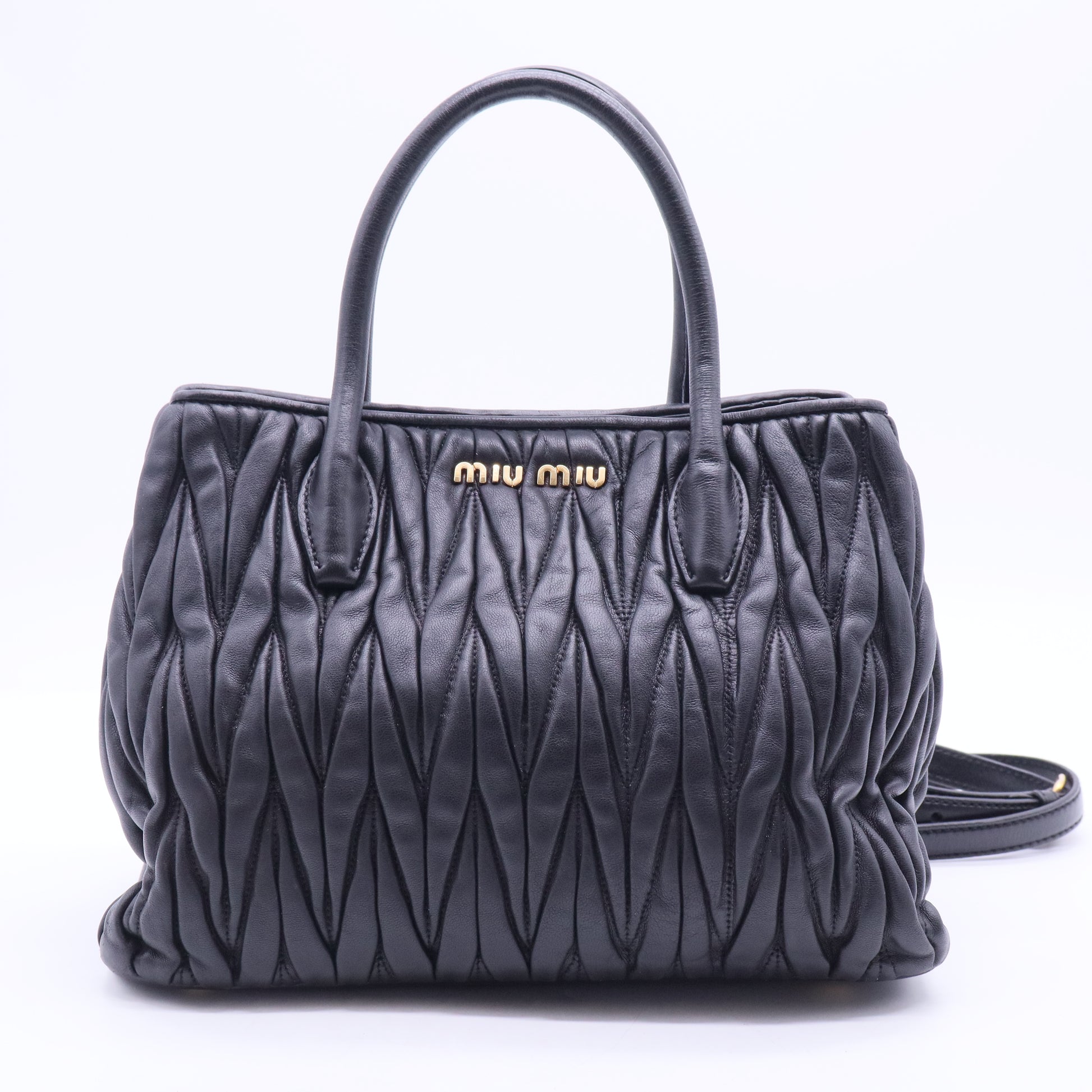 Nappa Matelasse Purse Bag in Black B12097