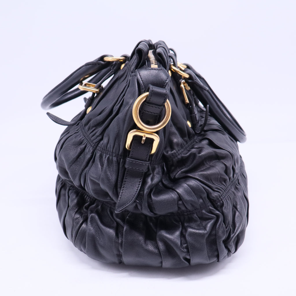 Nappa Gaufre Dome Satchel Caffe B20358