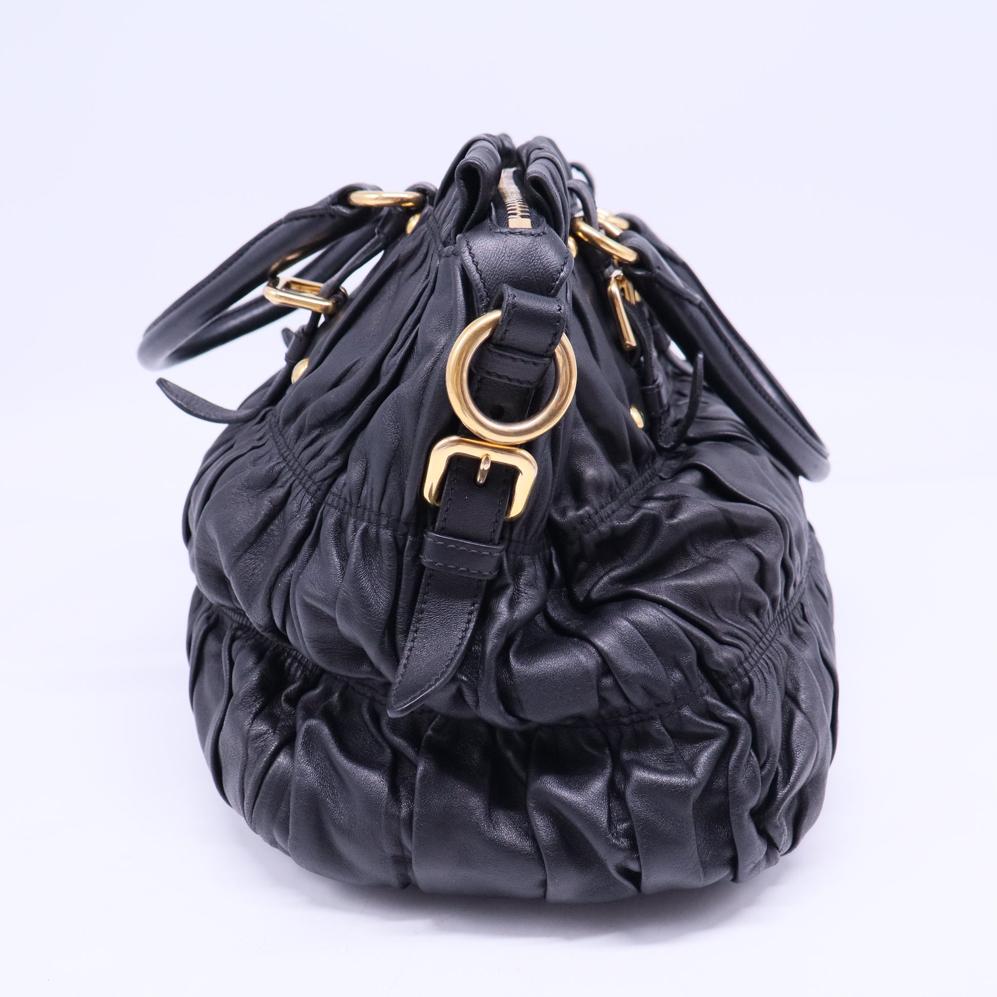 Nappa Gaufre Dome Satchel Caffe B20358