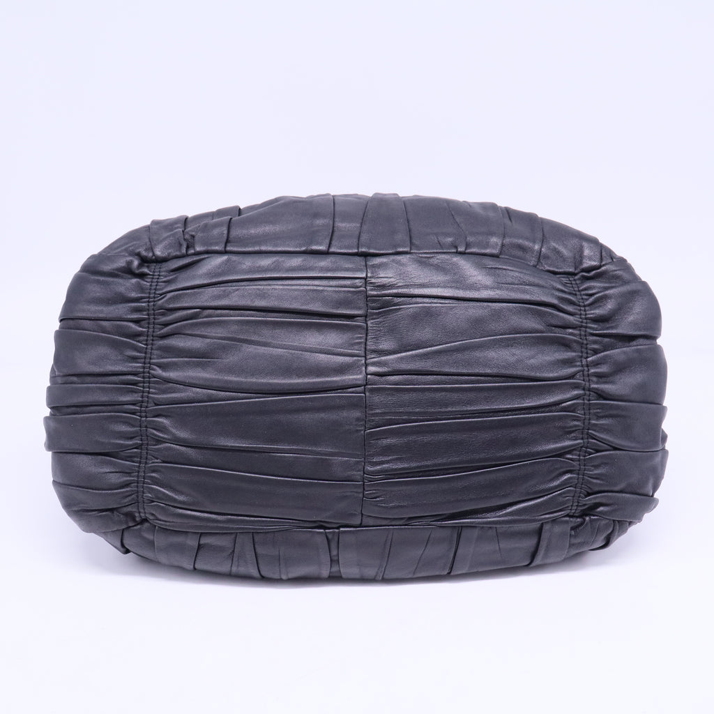 Nappa Gaufre Dome Satchel Caffe B20358