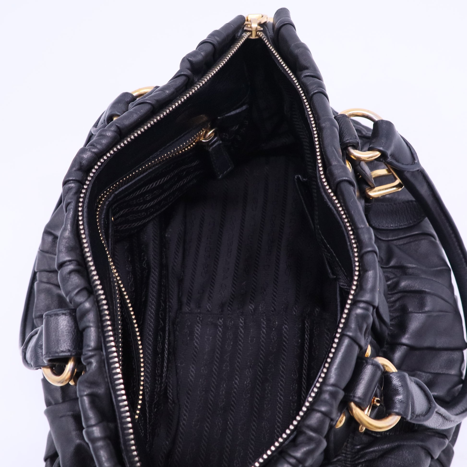 Nappa Gaufre Dome Satchel Caffe B20358