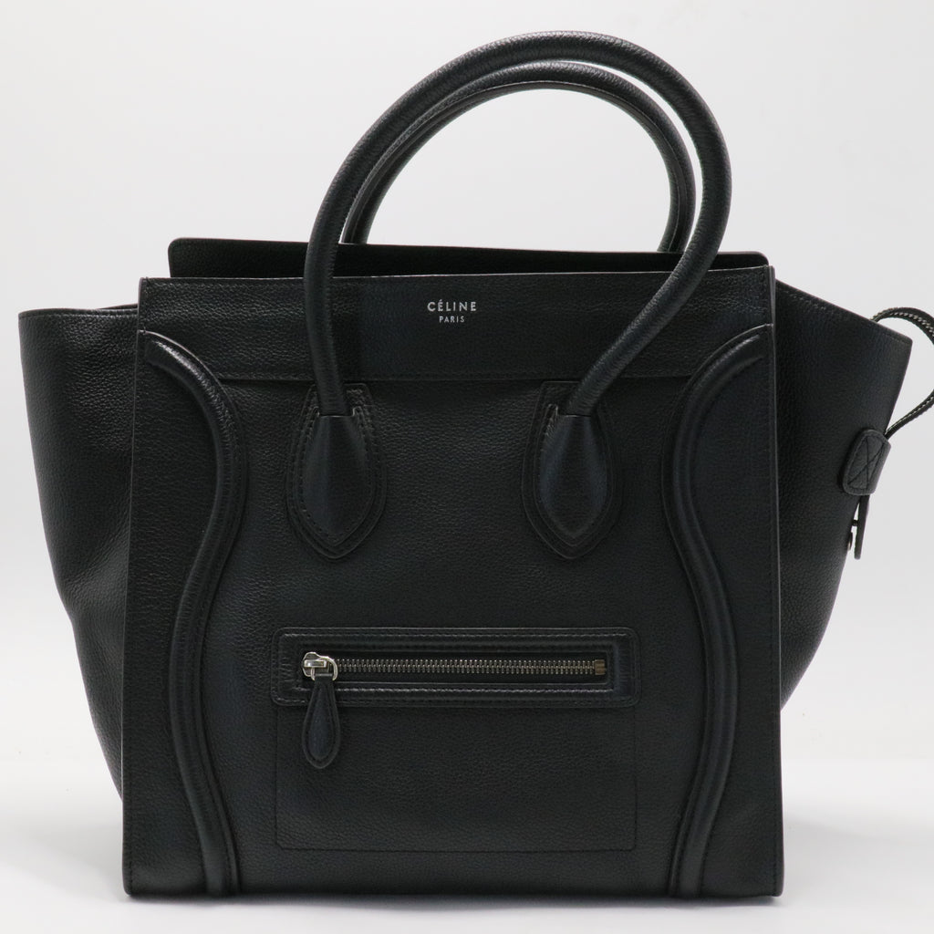 Drummed Calfskin Micro Luggage Black