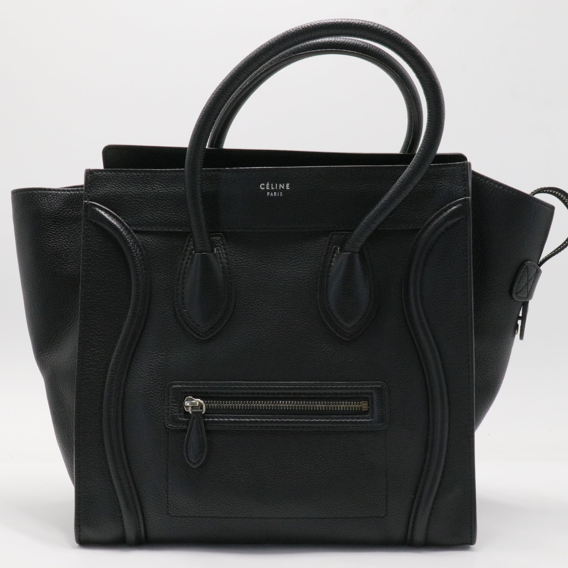 Drummed Calfskin Micro Luggage Black