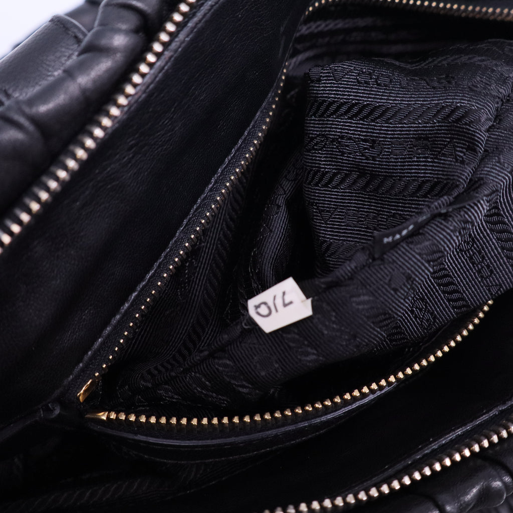 Nappa Gaufre Dome Satchel Caffe B20358