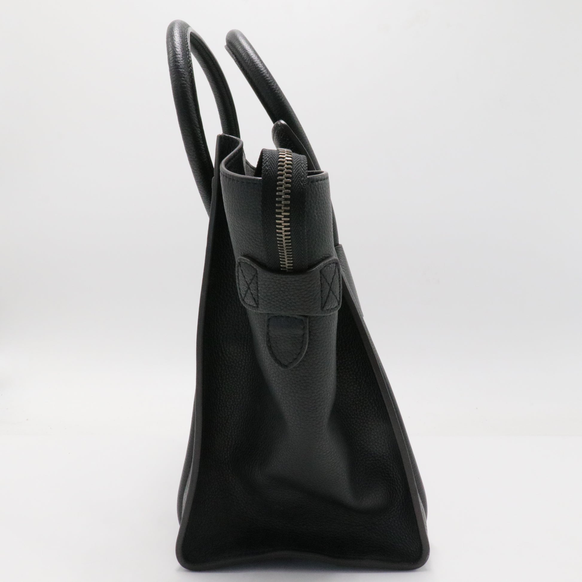 Drummed Calfskin Micro Luggage Black