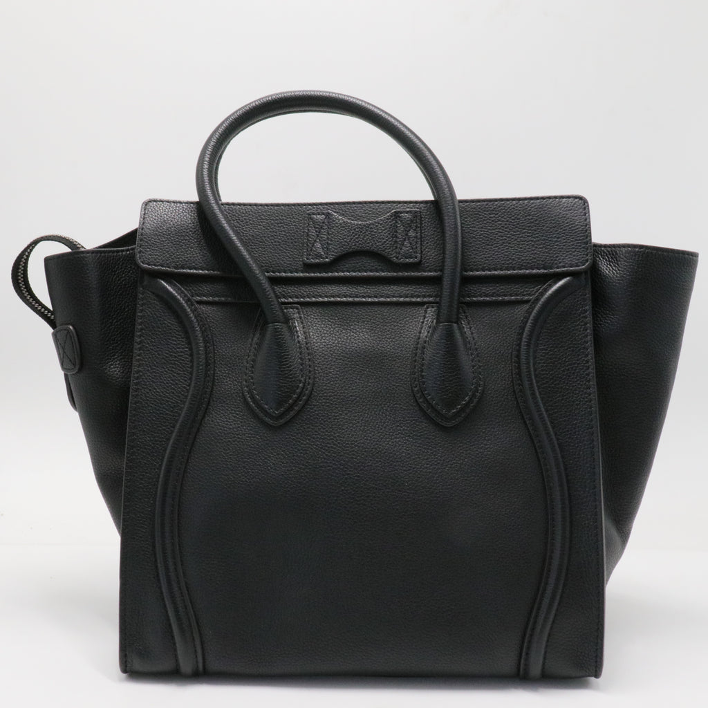 Drummed Calfskin Micro Luggage Black