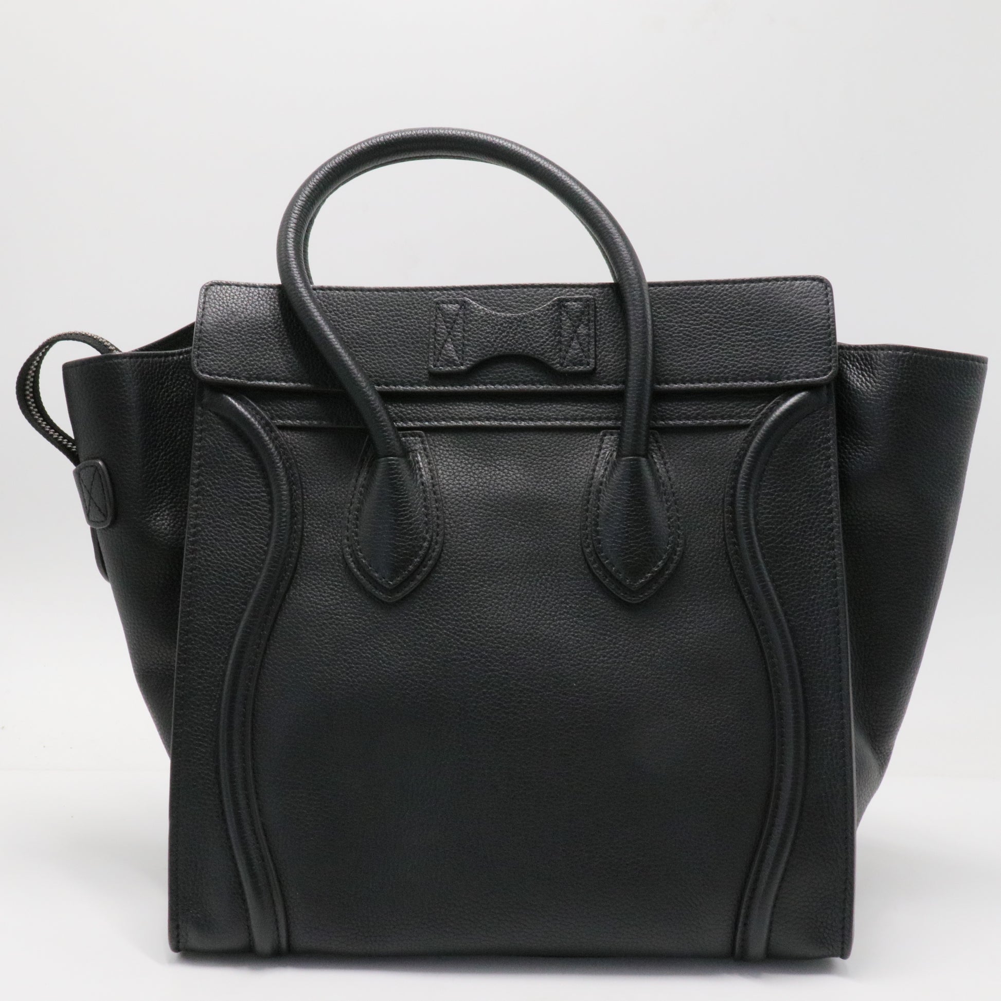 Drummed Calfskin Micro Luggage Black
