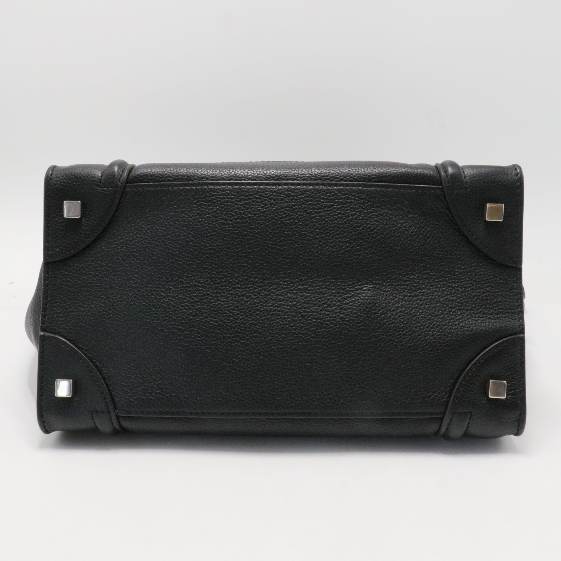 Drummed Calfskin Micro Luggage Black
