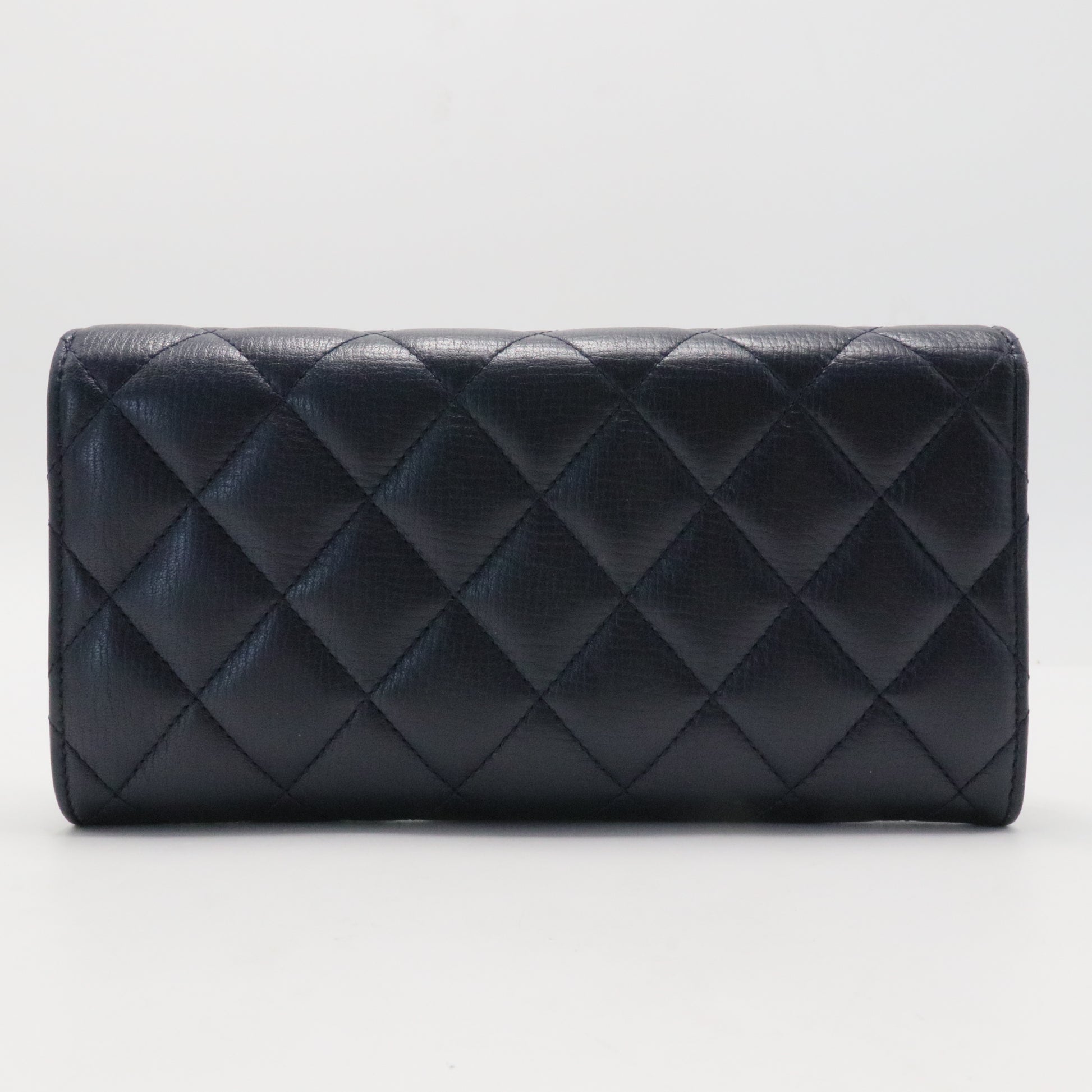 Chanel Matelasse Coco Mark Long Wallet Black