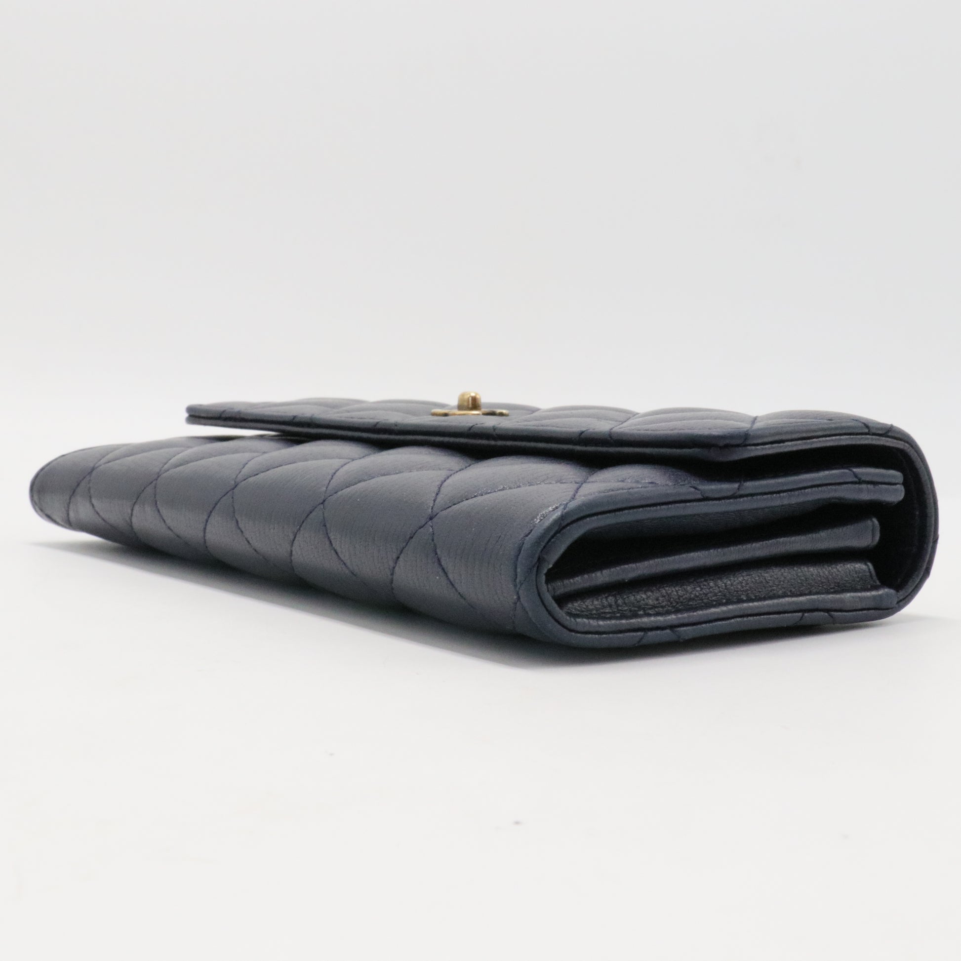 Chanel Matelasse Coco Mark Long Wallet Black