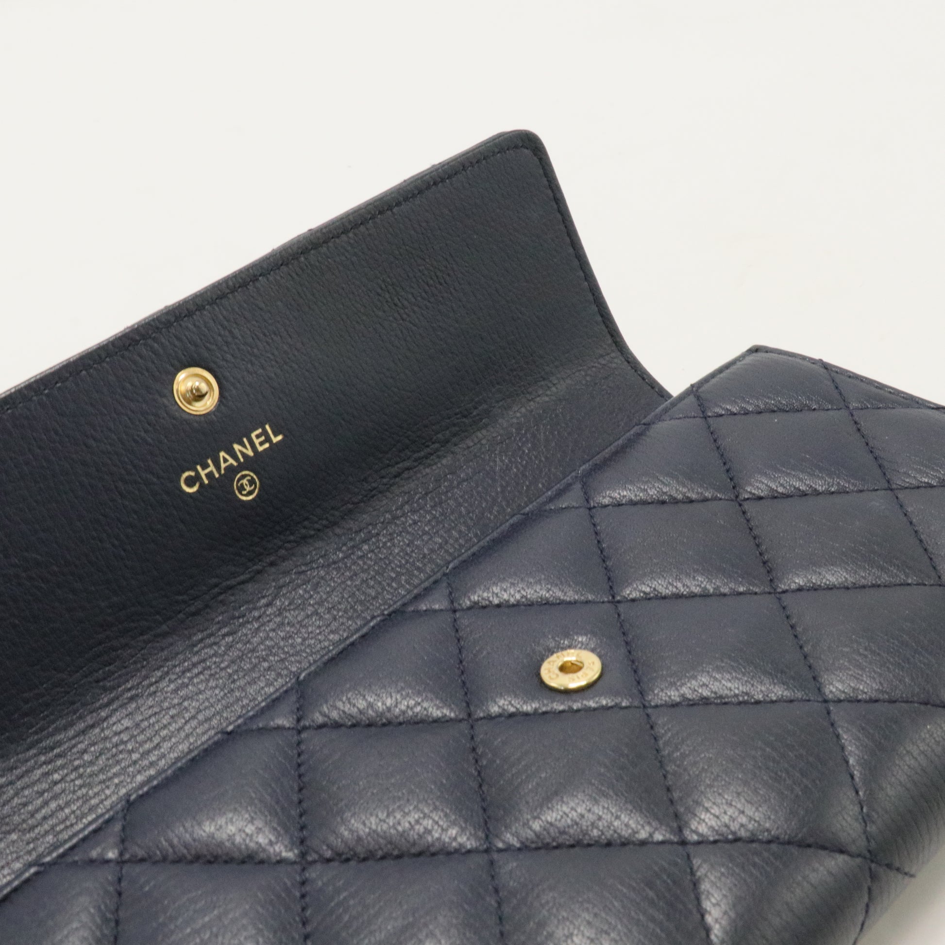Chanel Matelasse Coco Mark Long Wallet Black