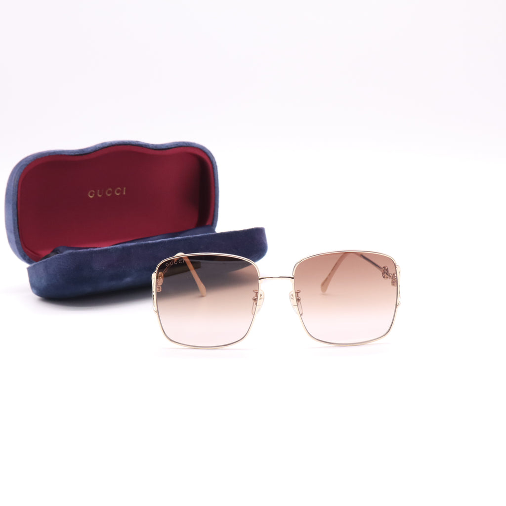 Gucci Horsebit Square-Frame Sunglasses W22236