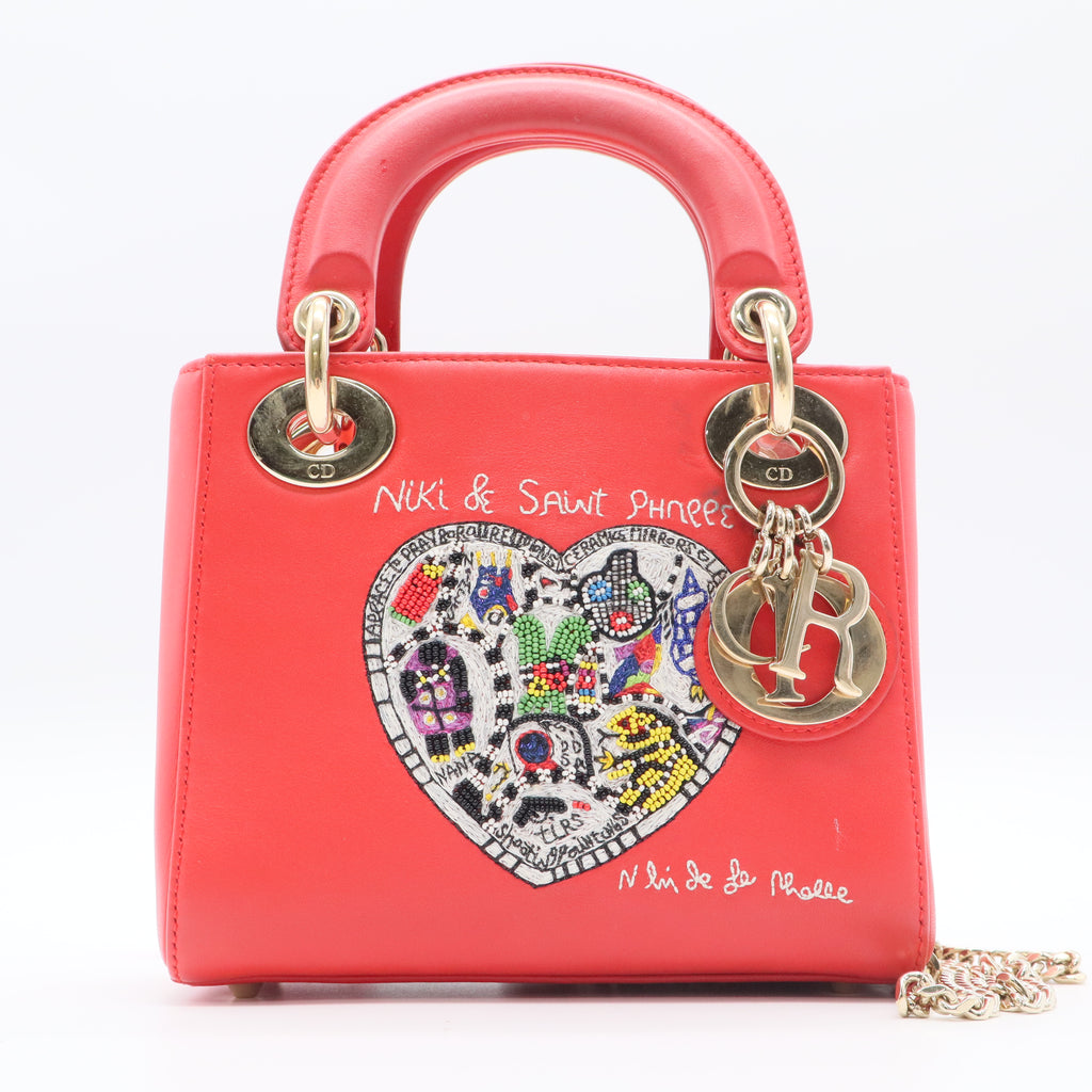 Lady Dior Bag Limited Edition Niki de Saint Phalle Embroidered Leather Medium Twins