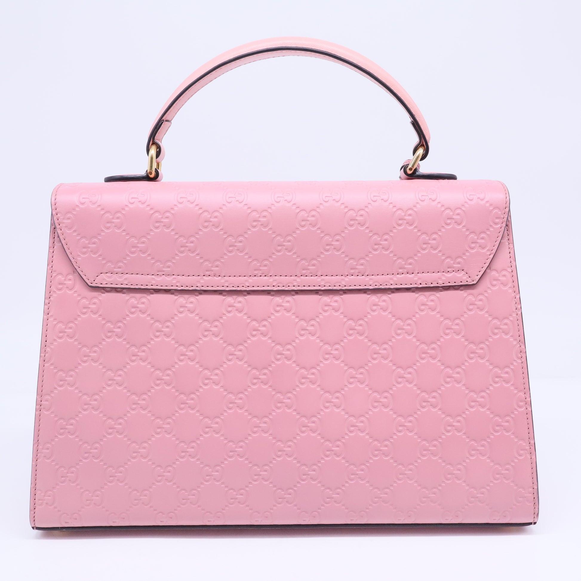Pink Guccissima Leather Medium Padlock Top Handle Bag B20356