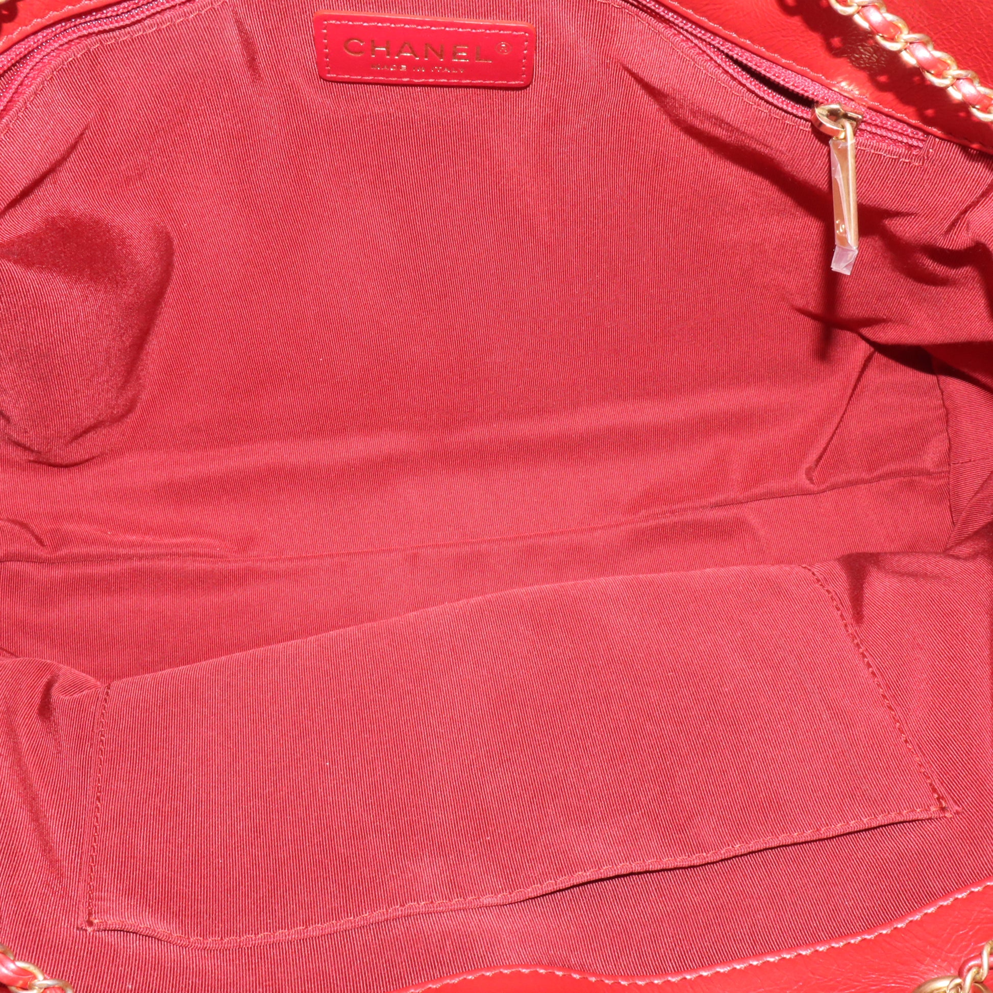 Chanel Quilted Glazed Leather Chain Drawstring Shopping Tote Bag Twins LDJ5229