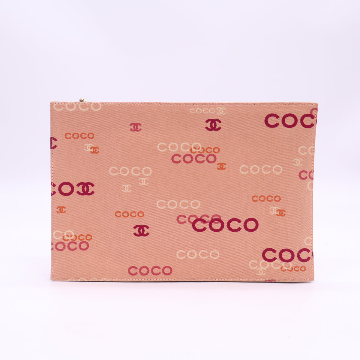 Chanel Vintage 2002 Pink Canvas Printed Coco Chain Pochette Twins LDJ6328