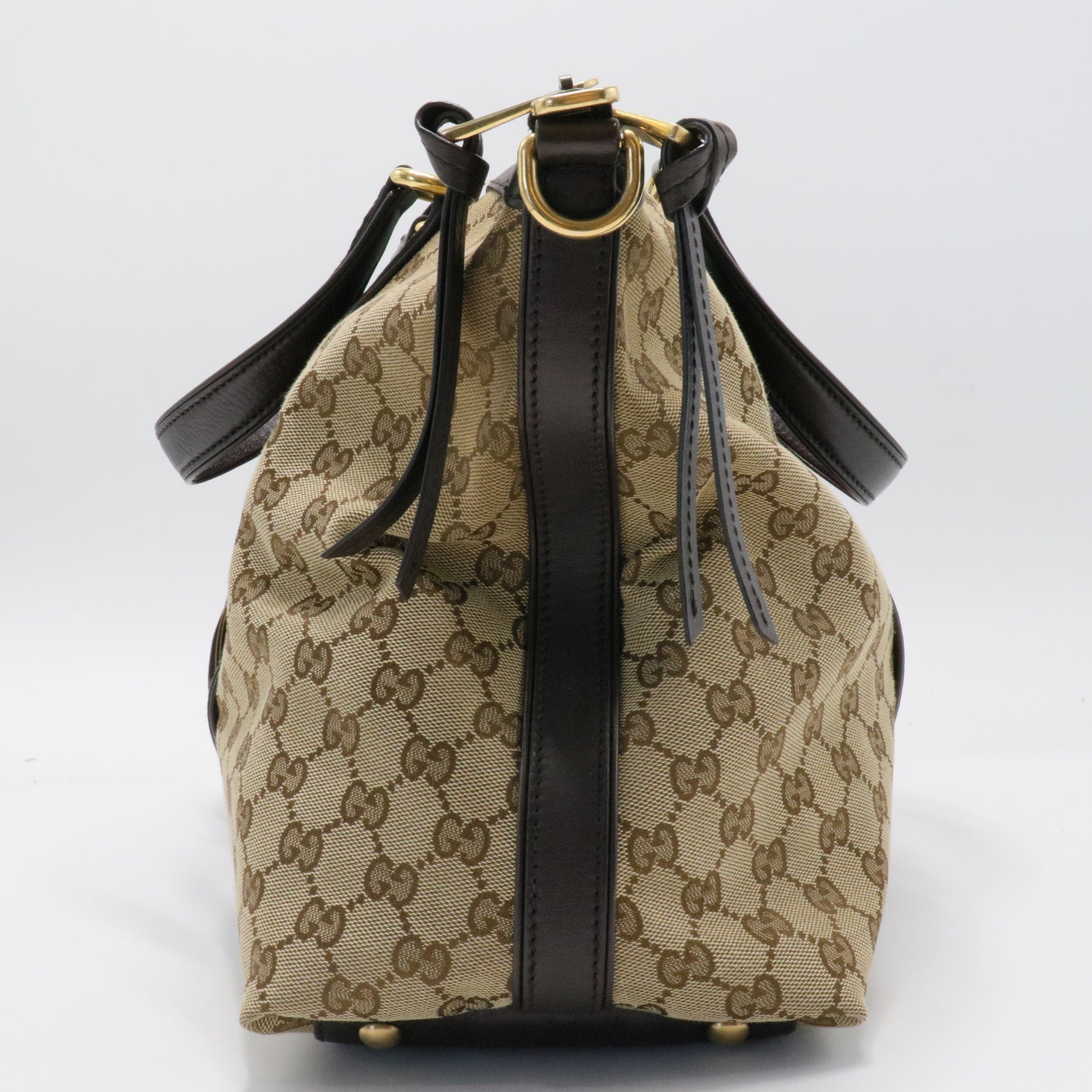 Monogram Web Medium Rania Top Handle Bag Brown