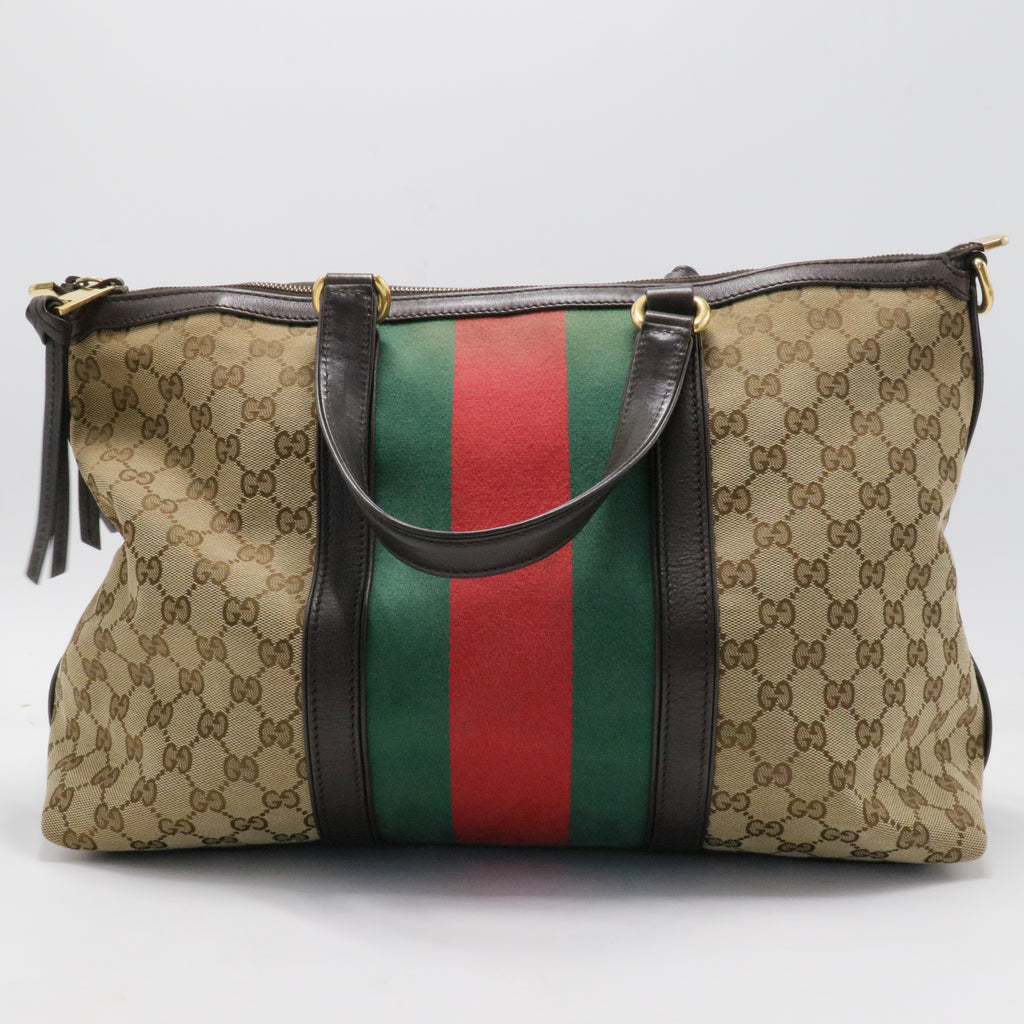 Monogram Web Medium Rania Top Handle Bag Brown
