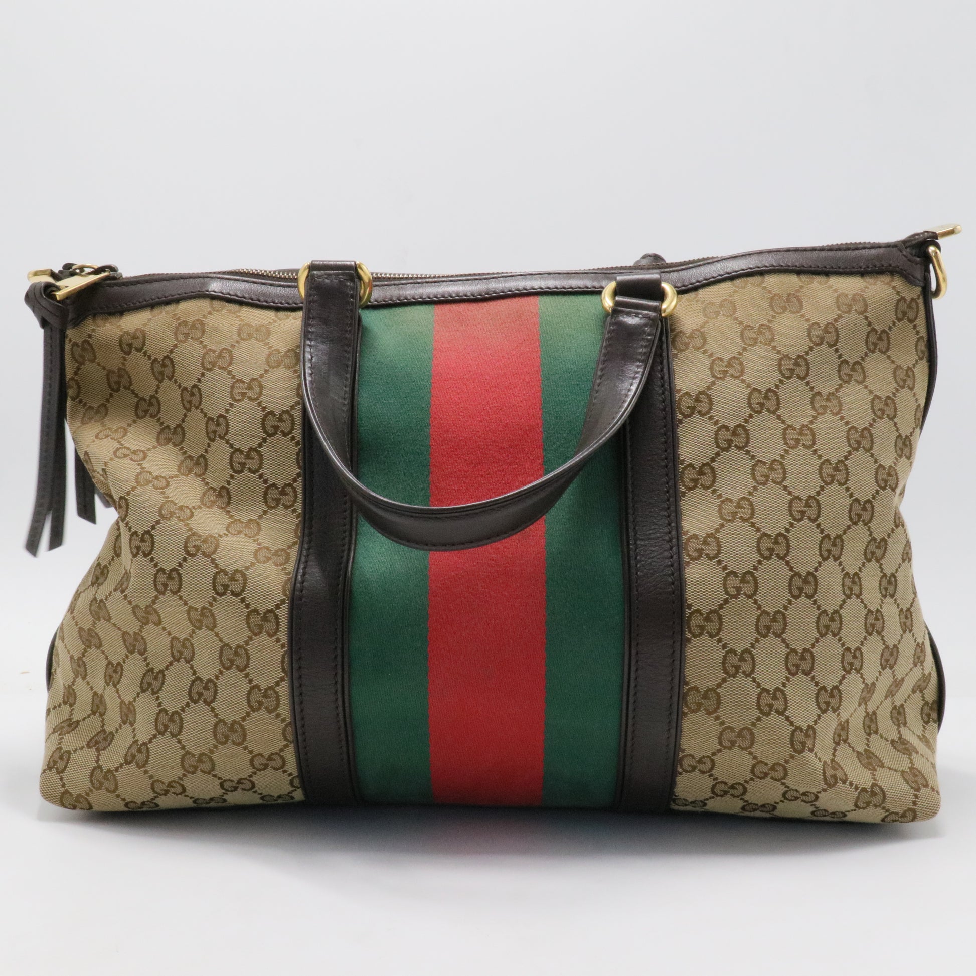 Monogram Web Medium Rania Top Handle Bag Brown