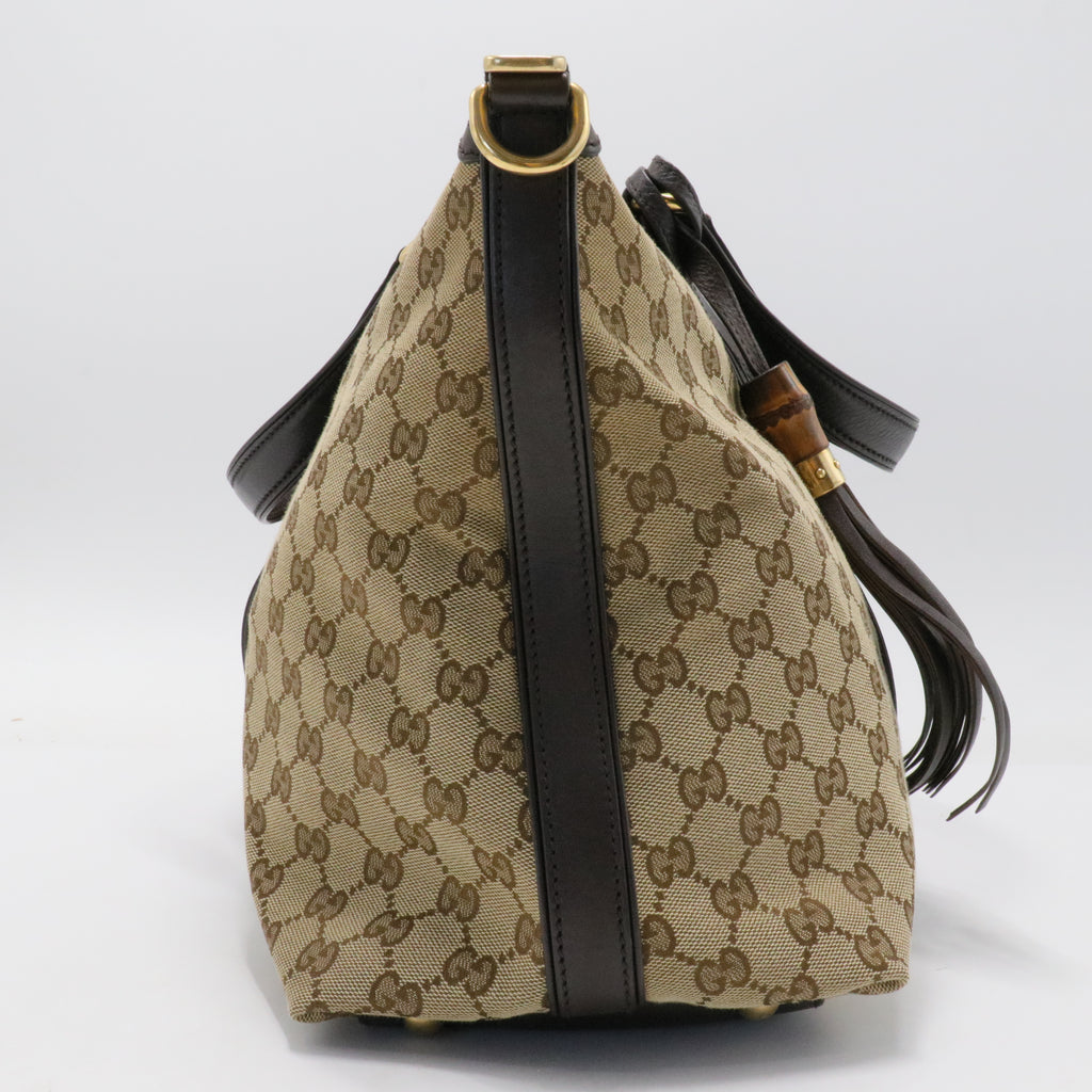 Monogram Web Medium Rania Top Handle Bag Brown