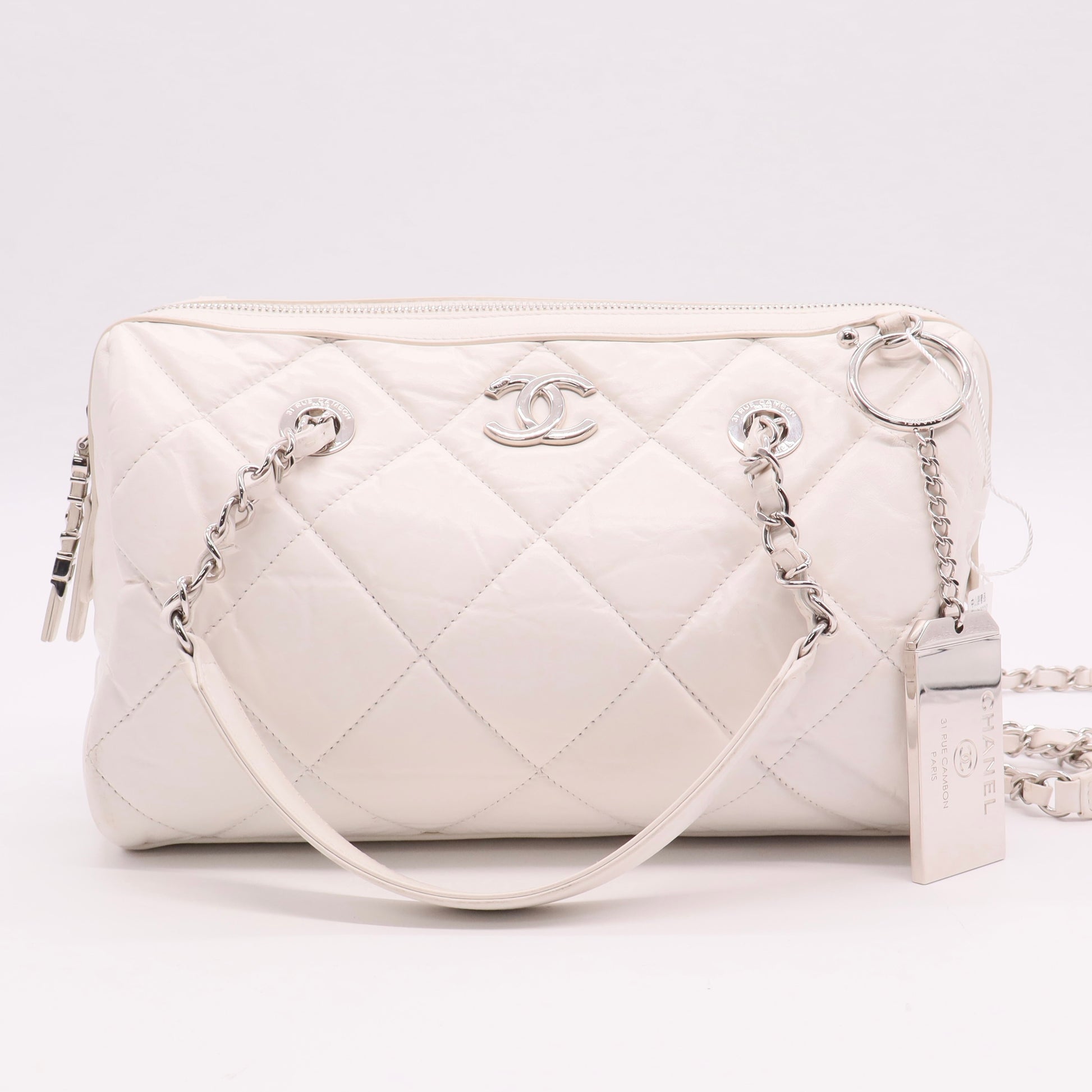 Express Convertible Bowling Bag Quilted Aged Calfskin Small Twins
