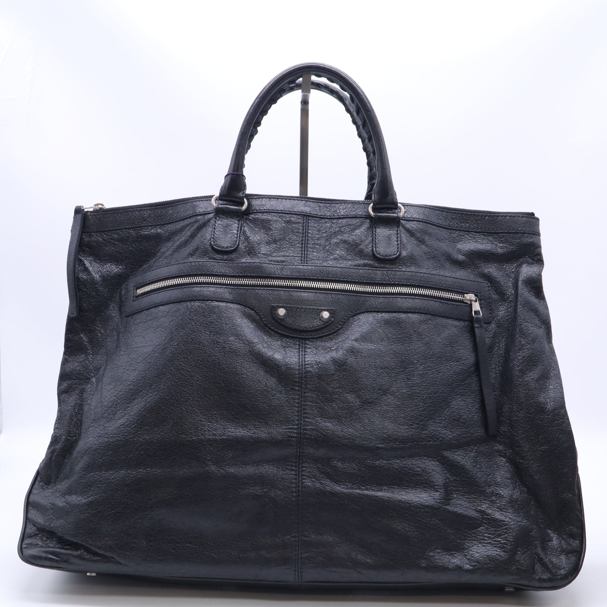 Balenciaga Agneau Classic Silver Hardware Weekender Black Twins LDJ5249