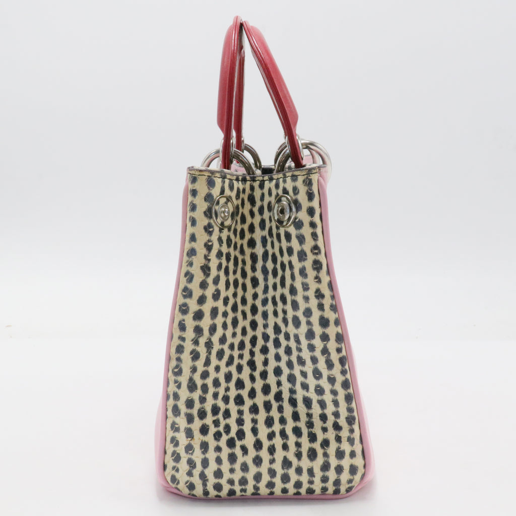 Python-Trimmed Small Diorissimo Bag