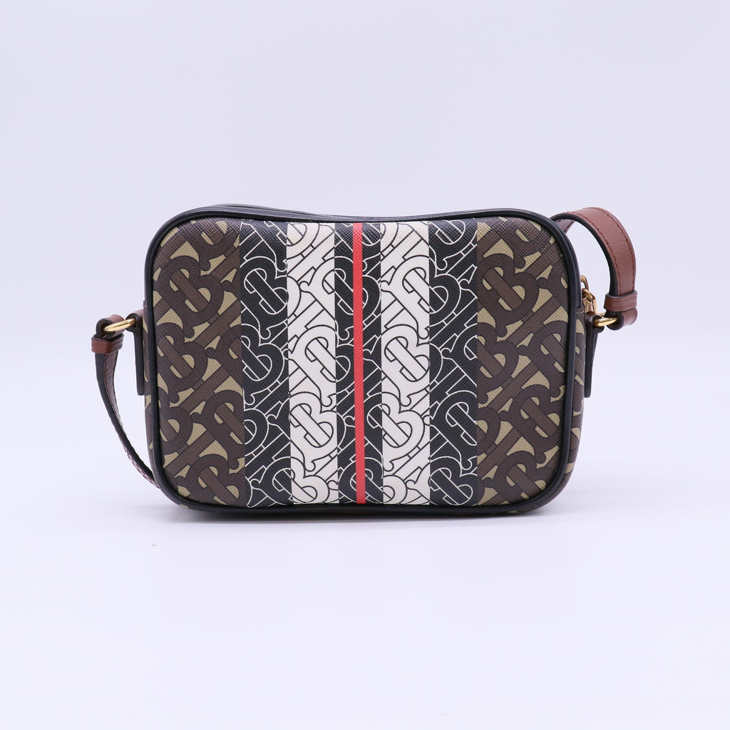 Burberry Small Monogram Stripe E-canvas Camera Bag B22414