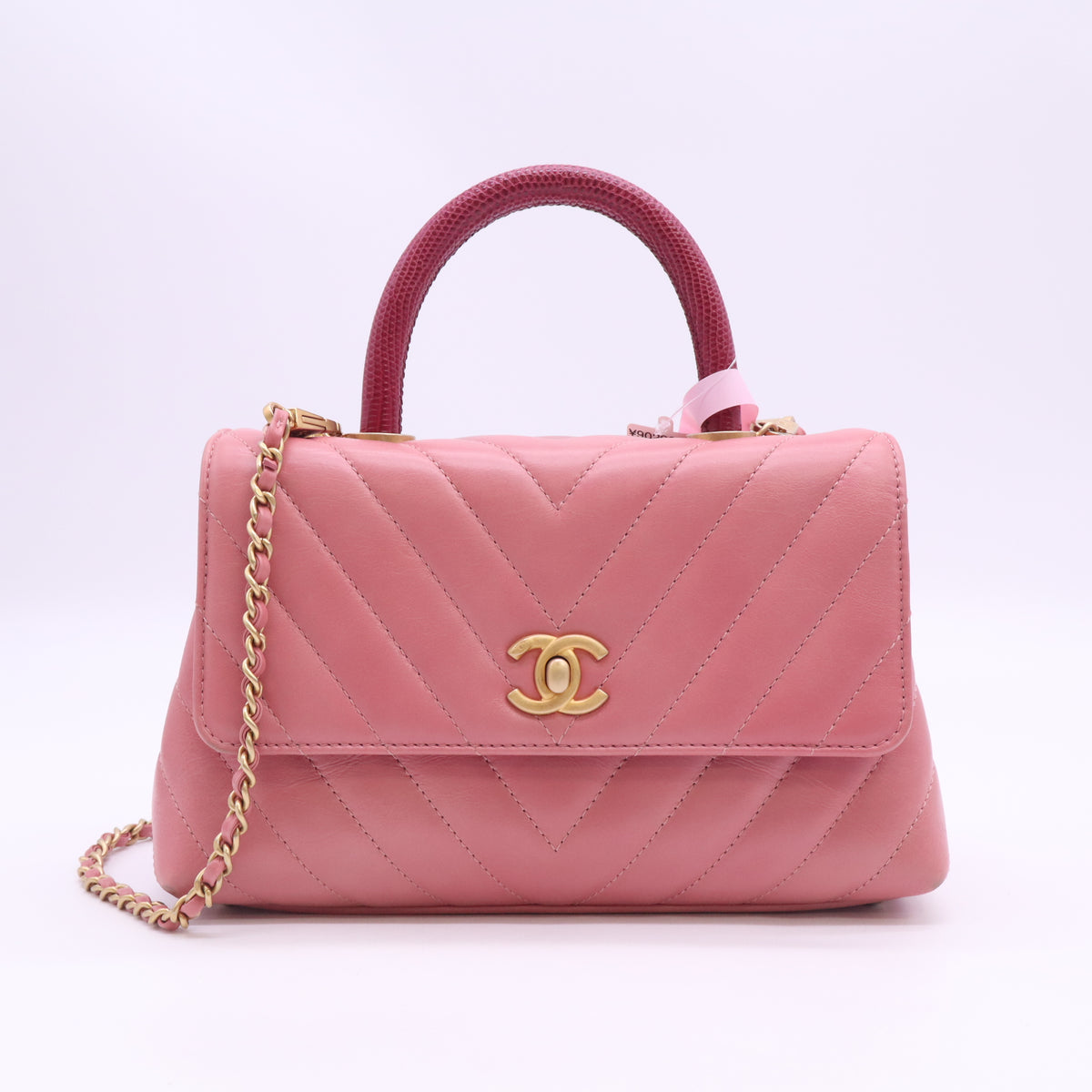 Chanel Chevron Quilted Small Coco Handle Flap Bag Twins LDJ6296