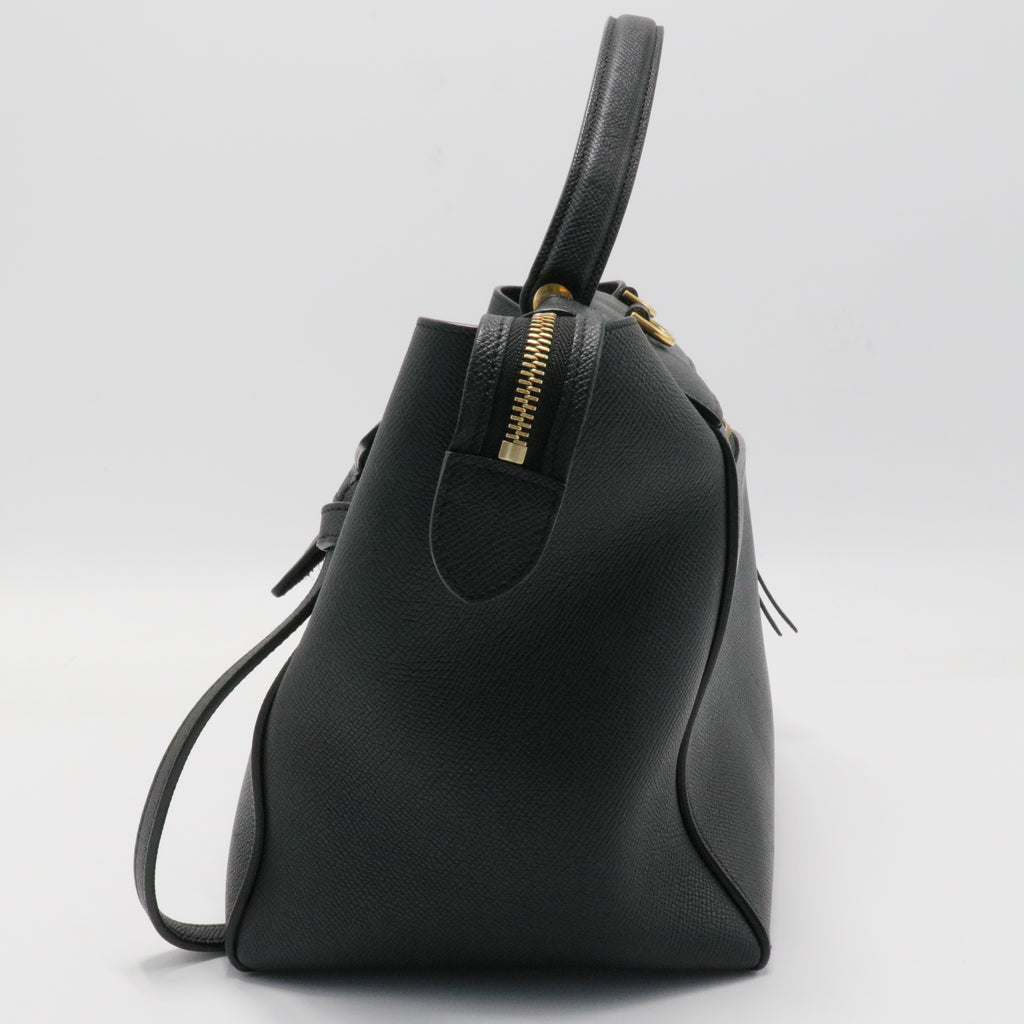 Grained Calfskin Mini Belt Bag Black